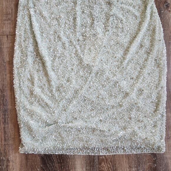 Retrofete X REVOLVE Mich Dress in Mint Aqua Green Size XL Beaded Sequins NWT - Picture 8 of 12